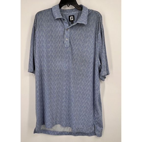FootJoy Other - FootJoy FJ Golf Polo Mens XL Blue Geometric AOP‎  Performance The Bandit Club